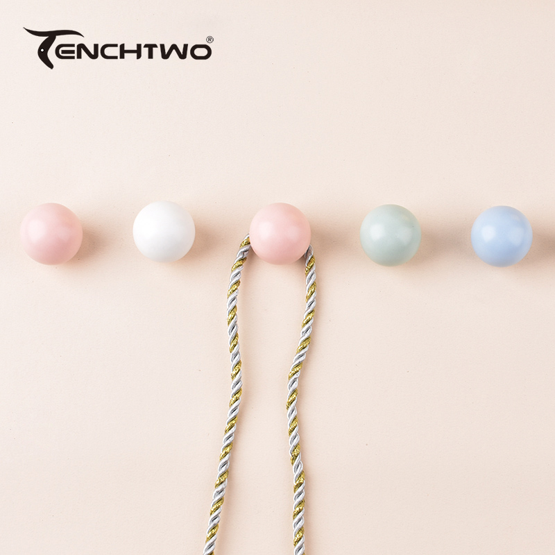 Furniture Hardware Tools - Round Ceramic Hook Clothes Hanger Hook