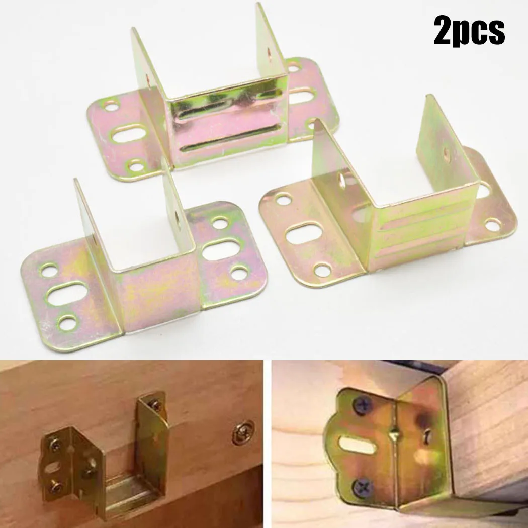 Furniture Joinery Hardware - 2pcs U Shaped Metal Bed Bracket