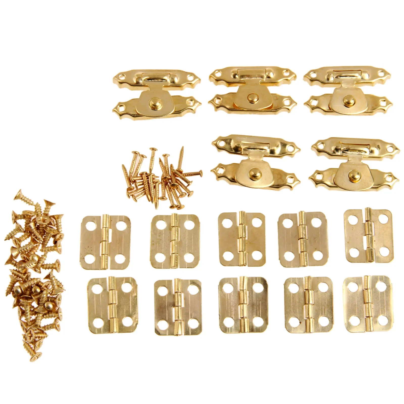 Furniture Joinery Hardware - 15pcs/set Vintage Gold Round Hinges Iron