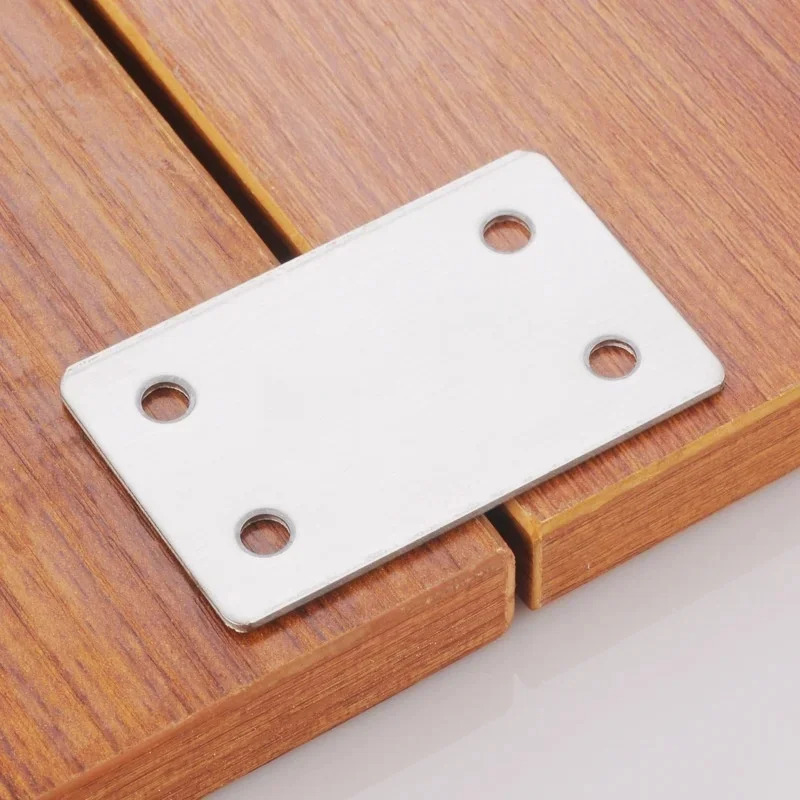 Furniture Joinery Hardware - 10Pcs Stainless Steel Flat Angle Bracket