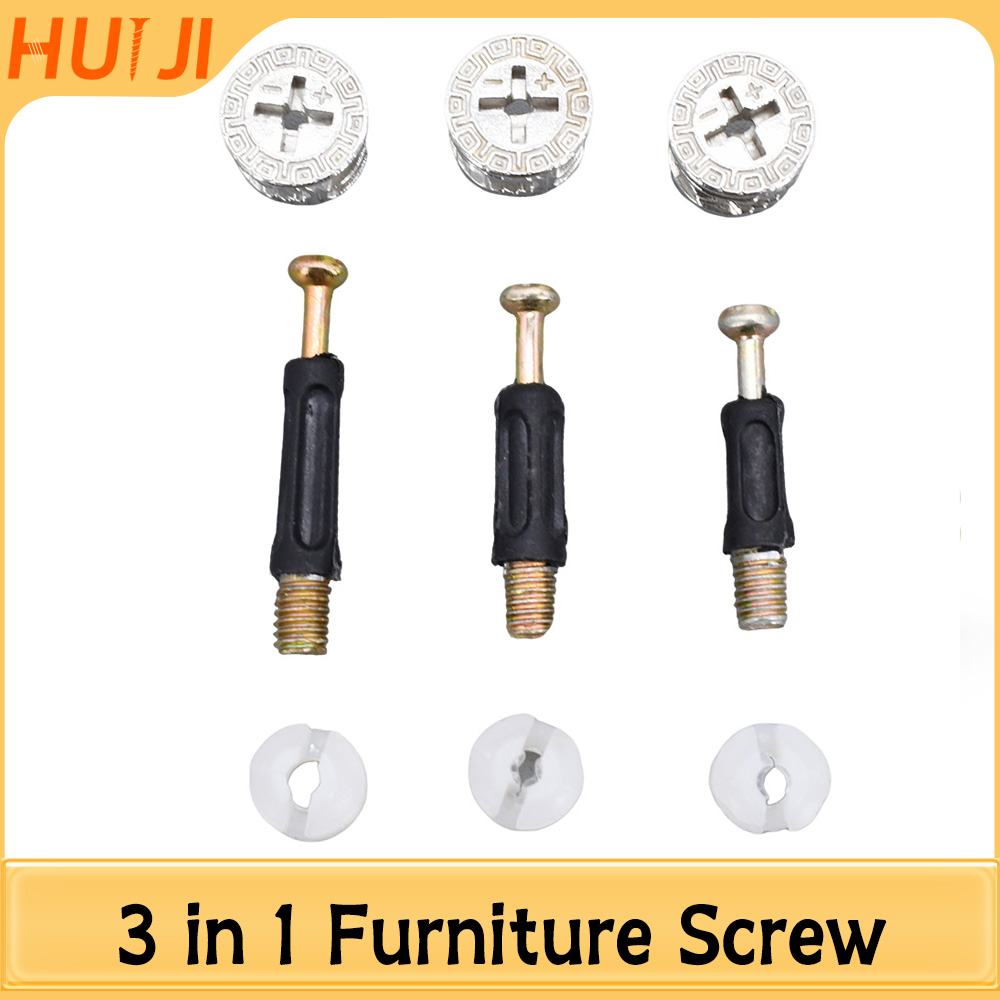 50/100Pcs 3 in 1 Furniture Con - Furniture Joinery Hardware review and price