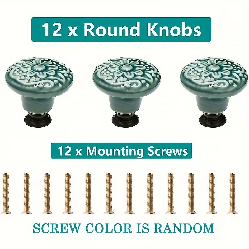 12pcs Ceramic Cabinet Knobs, F - Furniture Hardware Tools review and price