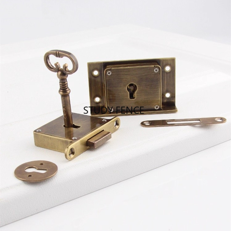 1PC Antique Metal Drawer Lock  - Furniture Hardware Tools review and price