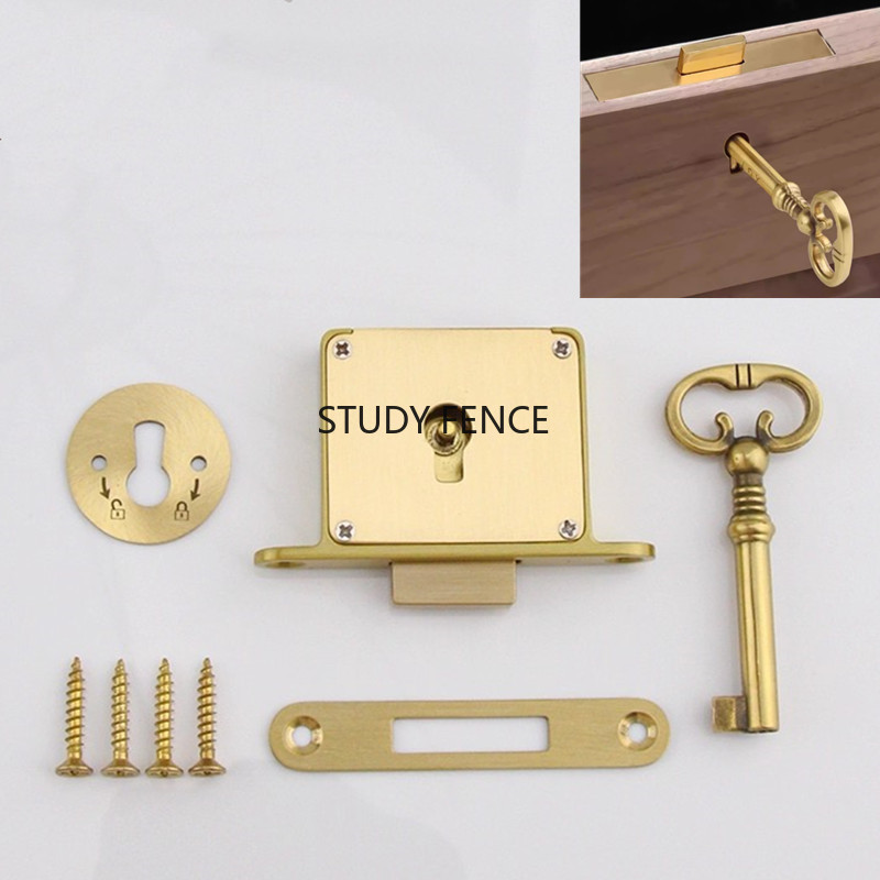 1PC Antique Metal Drawer Lock  - Furniture Hardware Tools review and price