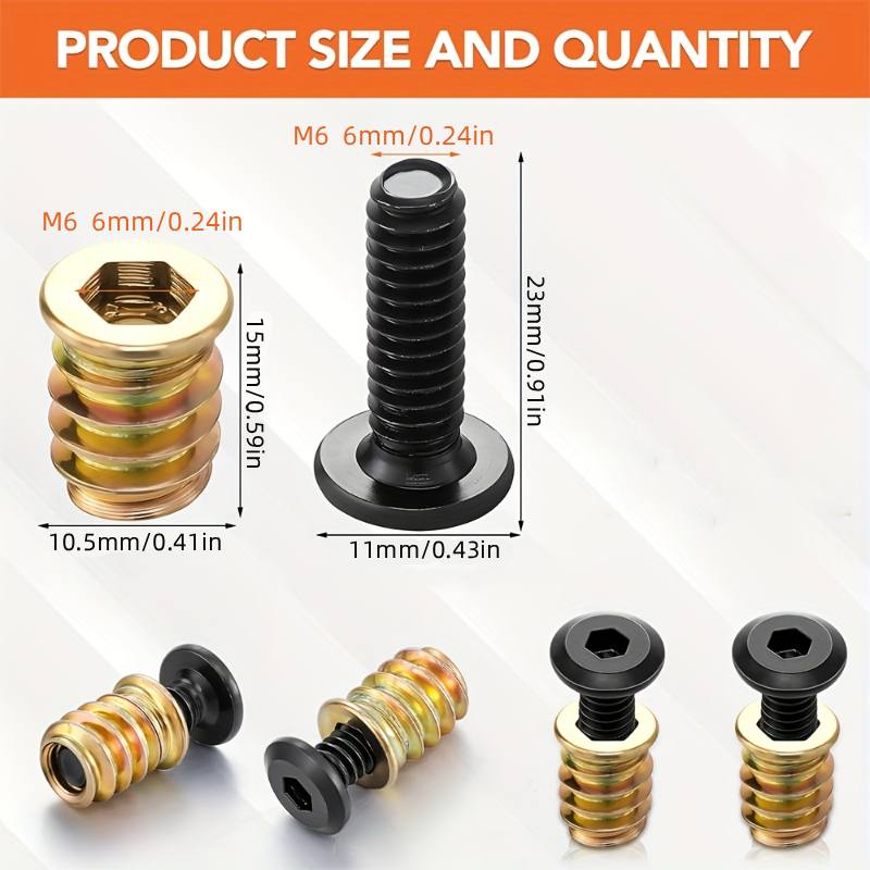 10PCS Nut Threaded Inserts Com - Furniture Hardware Tools review and price